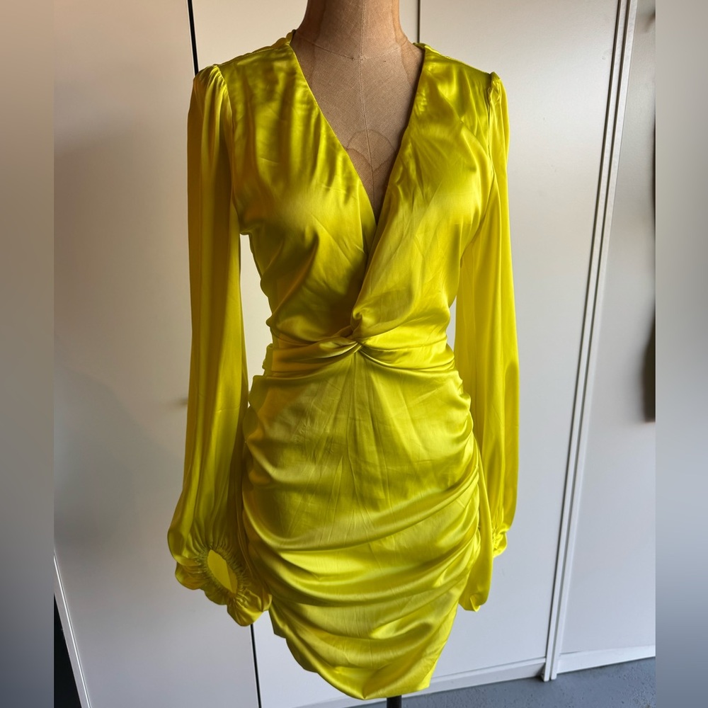 Oh Polly Elegant Yellow Wrap Dress size 8